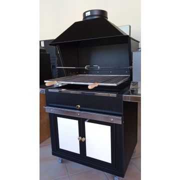 Barbecue a legna con girarrosto elettrico 80x65 