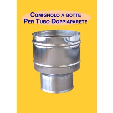 Comignolo a botte acciaio inox doppiaparete diam. int. 300 / est. 350