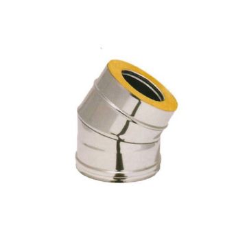 Coude 30° pour conduit double paroi acier inox, D250 mm Ep.25 mm