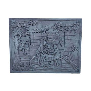 Lastra in ghisa per camino decoro TAVERNA CM. 80 × 60 H SP. 1,2 cm DS