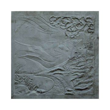 Lastra in ghisa per camino decoro PAESAGGIO CM. 60 × 60 H SP. 1 cm DS