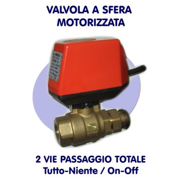 Valvola a sfera motorizzata 2 vie passaggio totale 1/2"