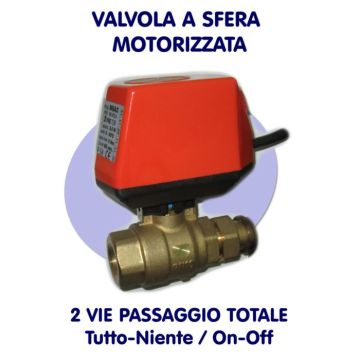 Valvola a sfera motorizzata 2 vie passaggio totale 1-1/4"