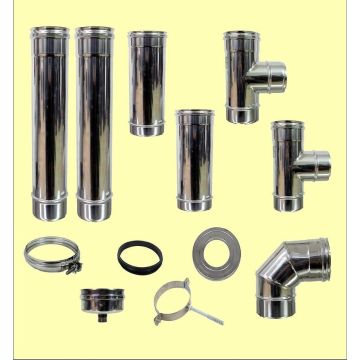 KIT SCARICO FUMI PER STUFA A PELLET ACCIAIO INOX 304 5/DC DIAM 80