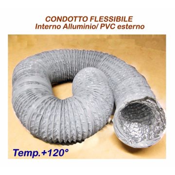 Tubo flessibile alluminio / pvc per canalizzazione aria fredda/calda